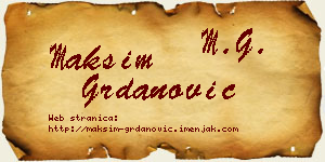 Maksim Grdanović vizit kartica